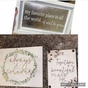 set of 3 home decor signs